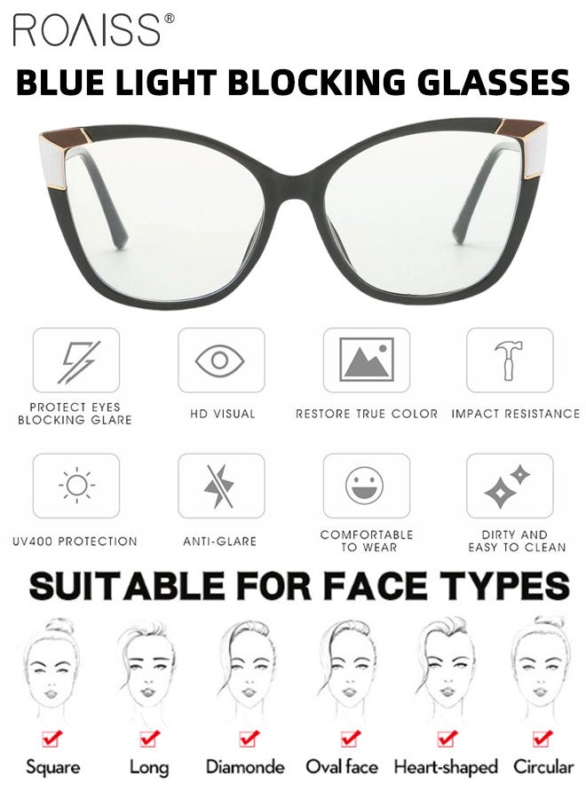 roaiss Women's Blue Light Blocking Glasses, Blue Light Filter Computer Reading Gaming TV Phones Cat Eye Eyeglasses, Fashion Anti Eyestrain Headache Eyewear - Image 4
