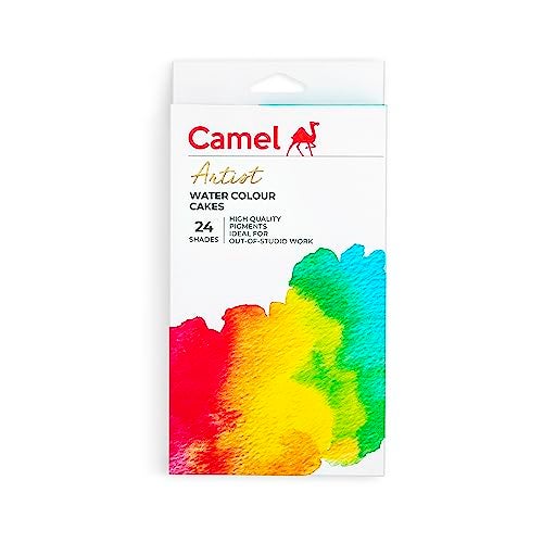 Camel Artist Water Colour Cakes 24 Assorted Shades | Rich Pigments & Vibrant Colors | Ideal for Artists & Hobbyists - Image 1