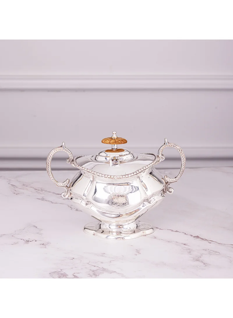 Quesera  Bariq silver plated brass-4 PC tea/coffee serving set by Quesera  | Best Price UAE