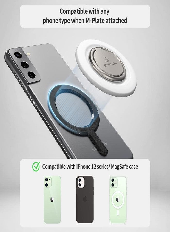 Sinjimoru Magnetic Cell Phone Ring, 360 Degree Rotation Phone Finger Grip Ring Holder Compatible with iPhone 16 15 14 13 12 Series. M-Ringo Metallic Black - Image 5