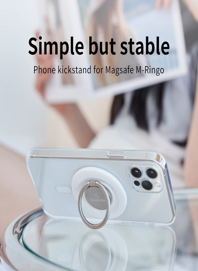 Sinjimoru Magnetic Cell Phone Ring, 360 Degree Rotation Phone Finger Grip Ring Holder Compatible with iPhone 16 15 14 13 12 Series. M-Ringo Metallic Black - Image 4