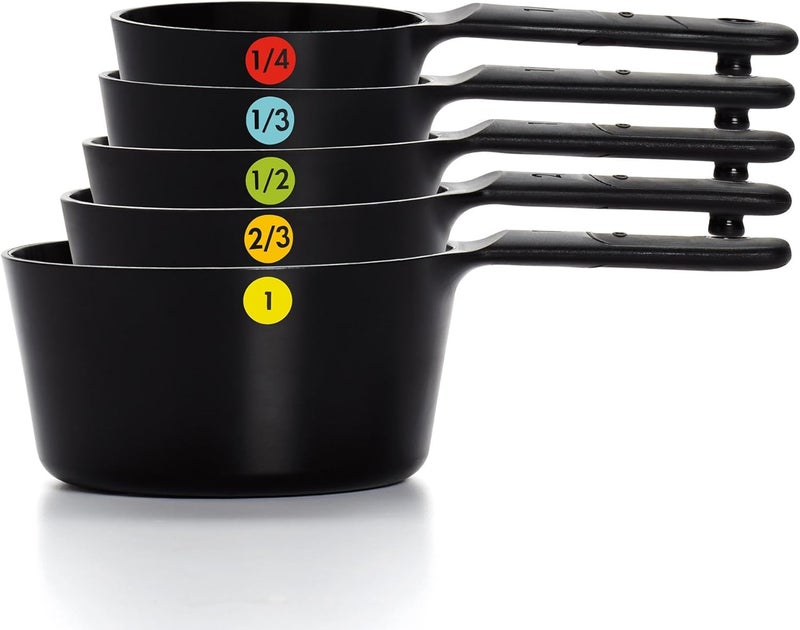 OXO Good Grips 6- Piece Plastic Measuring Cups, Black - Image 1