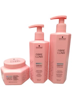 Schwarzkopf Clinix Fortify Shampoo 300 ml and Conditioner 250 ml and Masque For Fine to Normal Damaged hair 