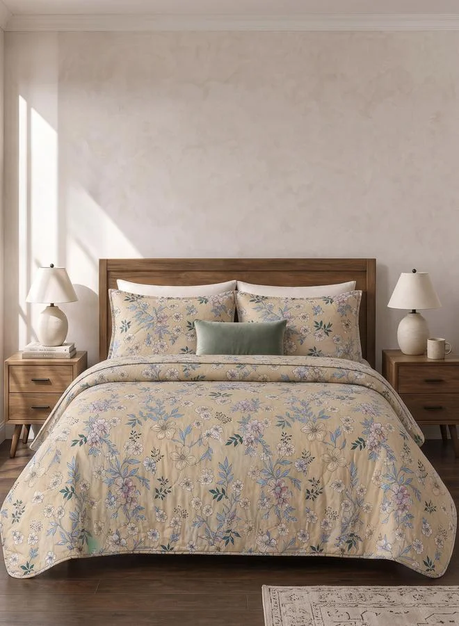 Styli 4-Piece Printed Comforter Combo Set (Comforter, Bedsheet And 2 Pillow Covers)