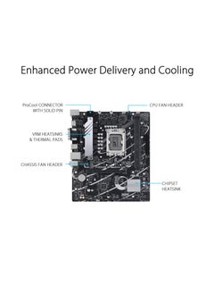 Generic Prime B760M-K, Intel B760 LGA 1700 mATX motherboard with PCIe 4.0, two PCIe 4.0 M.2 slots, DDR5, Realtek 2.5Gb Ethernet, VGA, HDMI, SATA 6 Gbps, Front USB 3.2 Gen 1, Aura Sync - Black  - Image 2