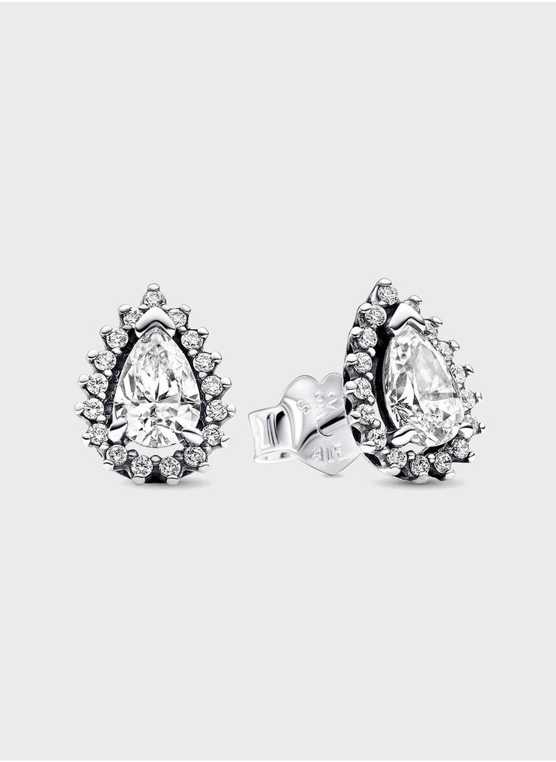 PANDORA Sparkling Pear Halo Stud Earrings  - Image 1