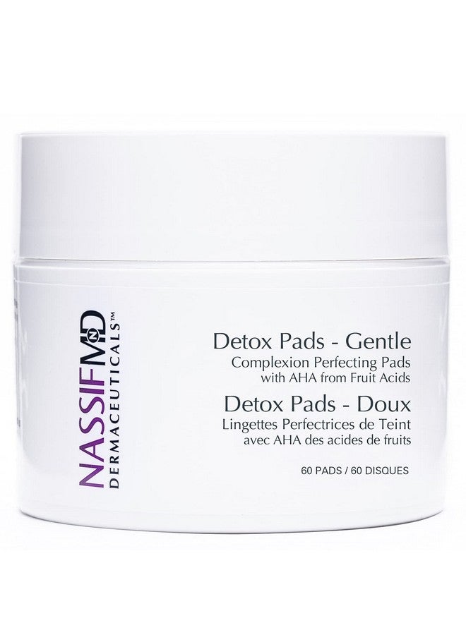 nassif md NassifMD Gentle Facial Detox Pads, Hyaluronic Acid, Facial Scrub Pads, Fruit Complex, Aloe Vera, Anti Aging Pads for Sensitive Skin, 60ct - Image 1
