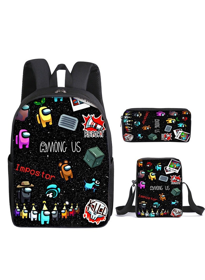 Among Us Backpack For Primary And Secondary School Students Three-Piece Set 29*16*42cm