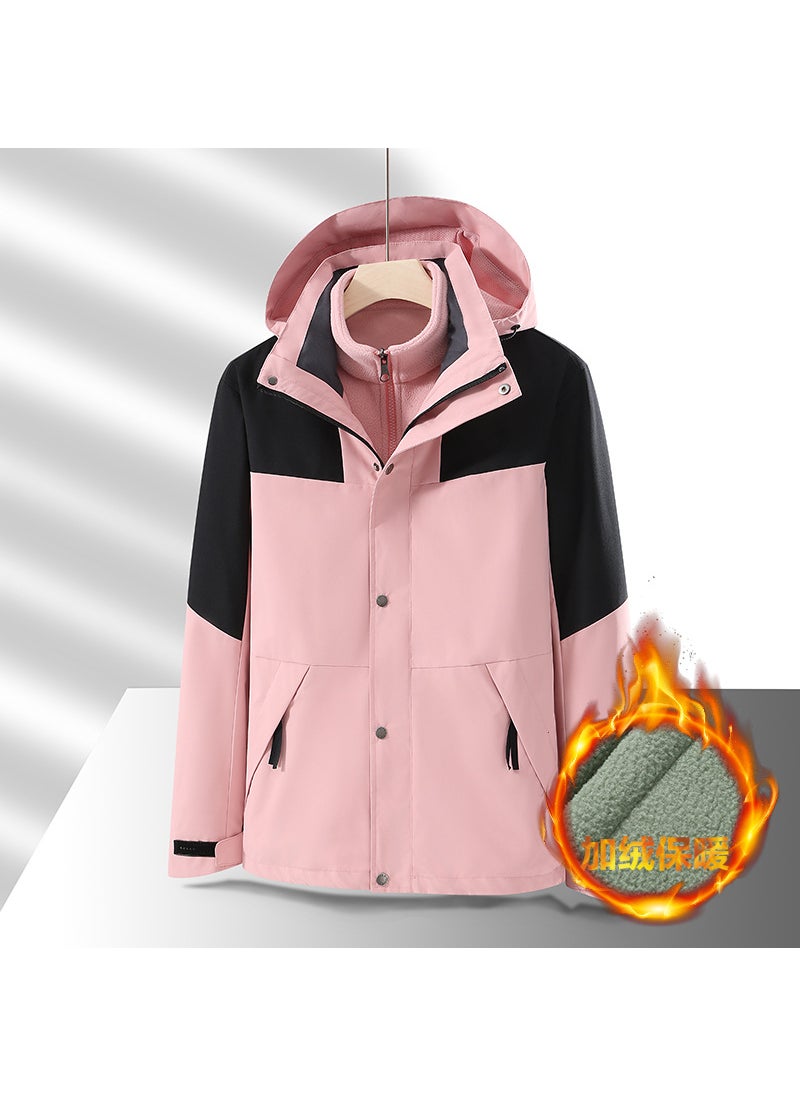 Generic - Unisex Hiking Jacket 2024 Autumn Winter Outdoor Waterproof Windproof Sport Coat Mens Detachable Korean Style Loose Fit Cedar Green - Image 1