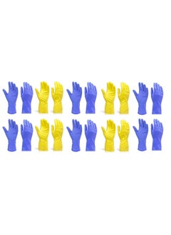 DarkShri DarkShri Rubber Hand Gloves Reusable Washing Cleaning Kitchen Garden Multicolor Large 10 Pairs 