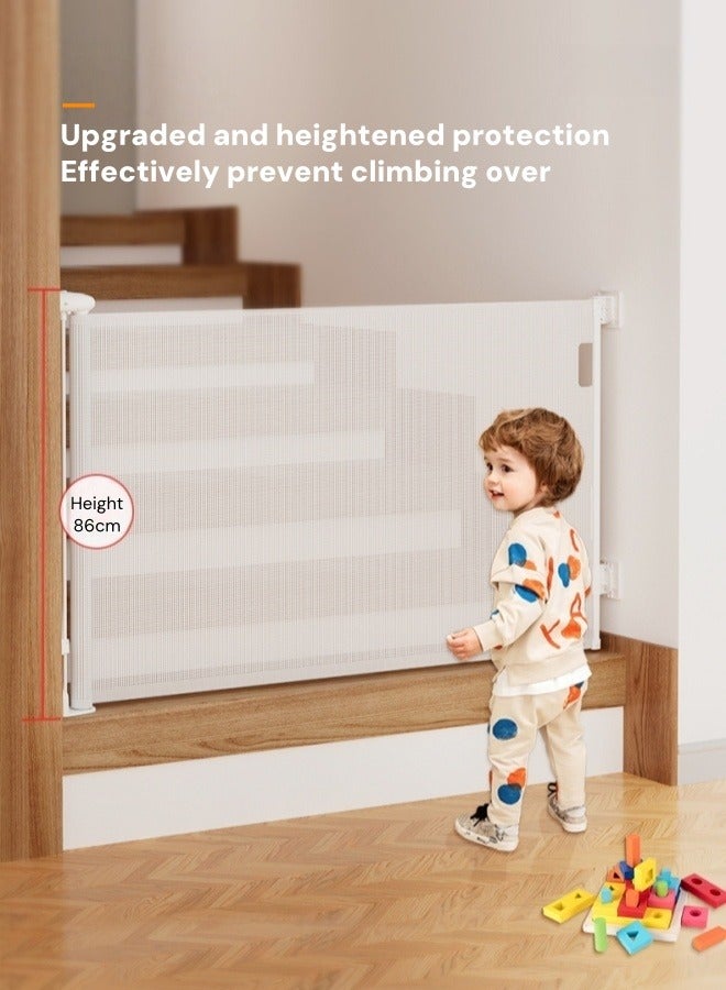 Retractable Safety Gate for Kids & Pets – No-Drill Mesh Barrier for Stairs, Doors & Hallways, Soft Fabric, Dual Lock System, 180° Two-Way Opening - Image 2