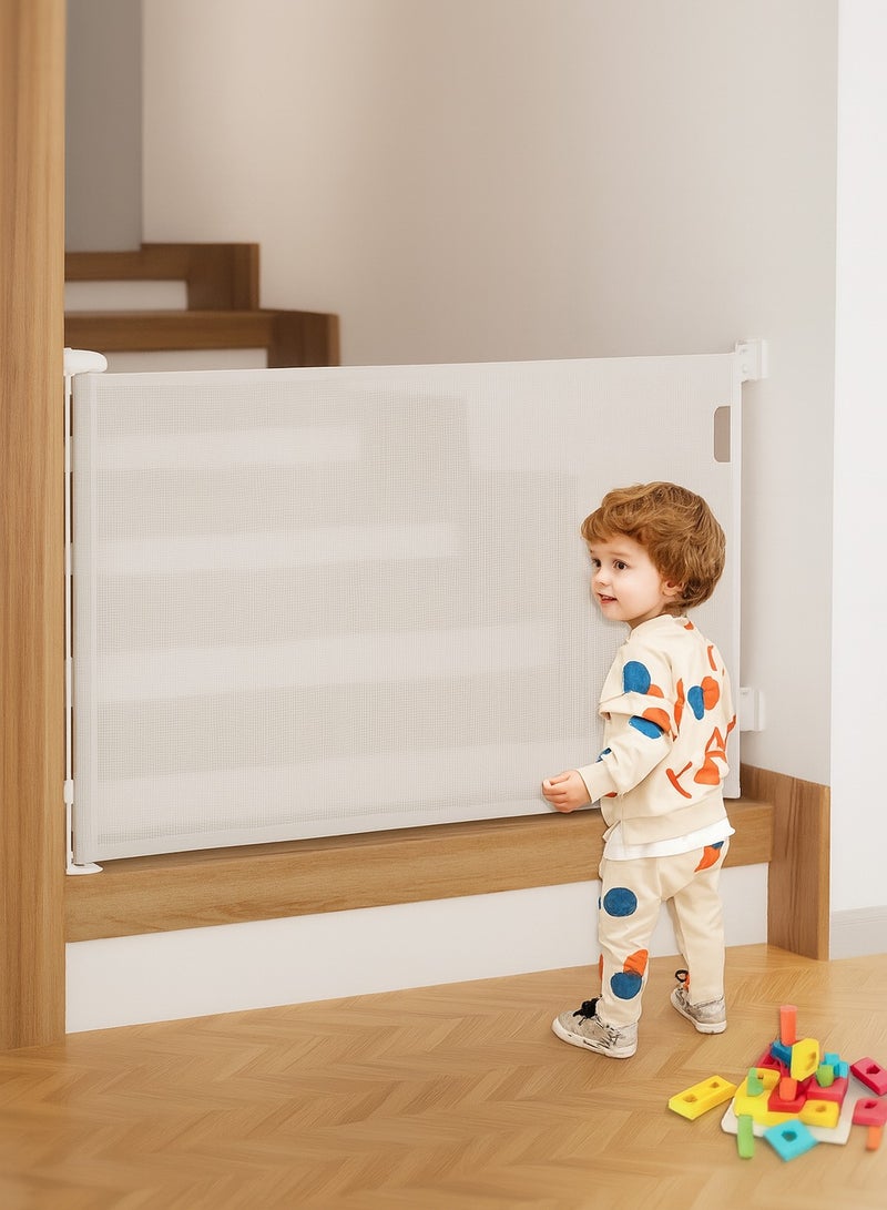 Retractable Safety Gate for Kids & Pets – No-Drill Mesh Barrier for Stairs, Doors & Hallways, Soft Fabric, Dual Lock System, 180° Two-Way Opening - Image 1