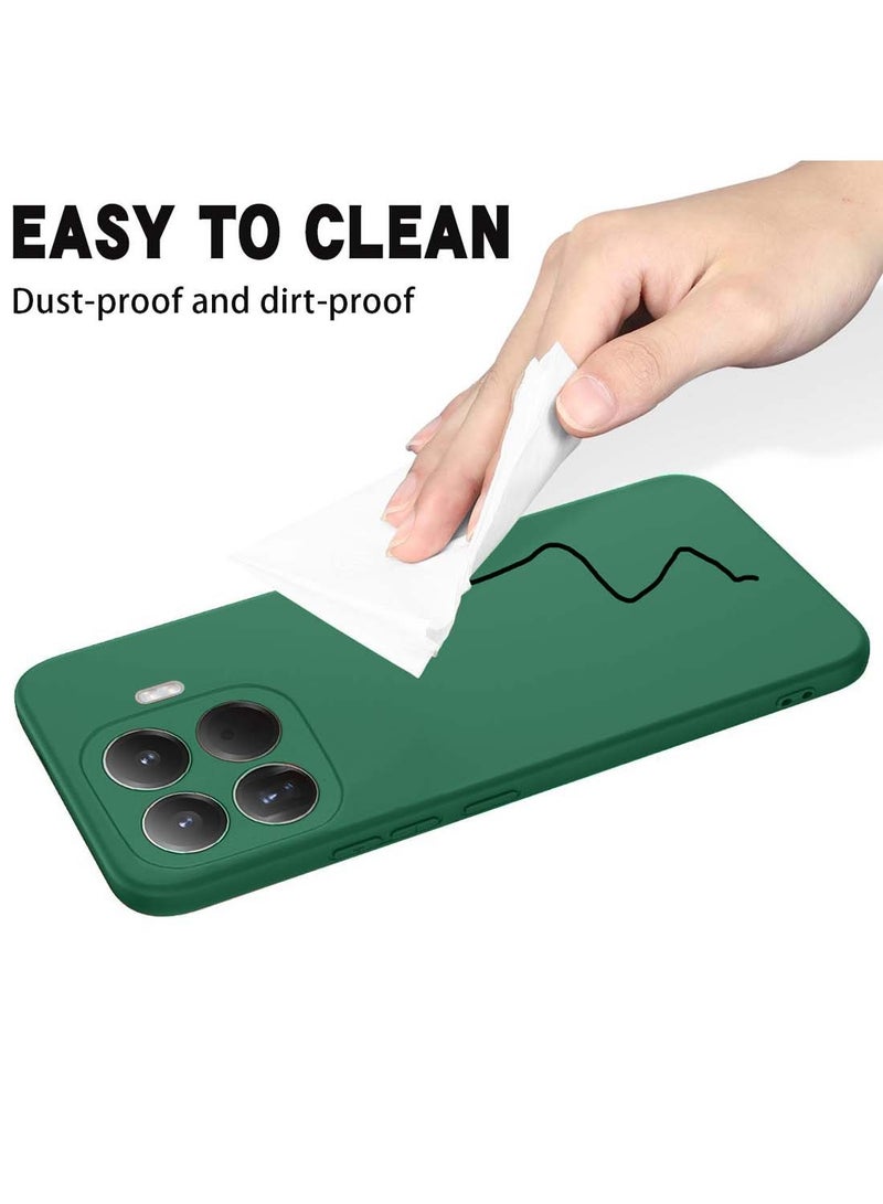 Wtech Xiaomi 15T Pro 5G 2025 Soft Liquid Silicone Case Cover (MCRPSN) - Dark Green - Image 2