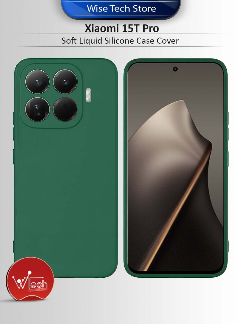 Wtech Xiaomi 15T Pro 5G 2025 Soft Liquid Silicone Case Cover (MCRPSN) - Dark Green - Image 1
