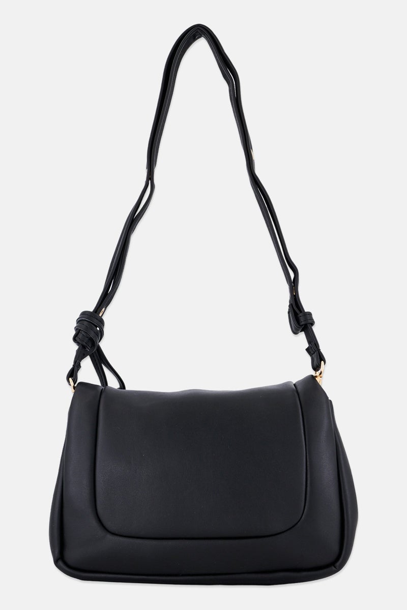 VINCE CAMUTO Women Genoa Brand Logo Shoulder Bag With Coin Pouch, Black  - Image 2