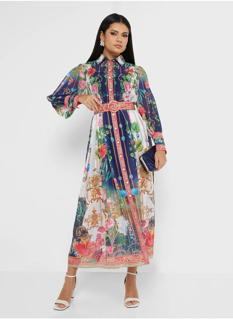 Khizana Abstract Print Dress