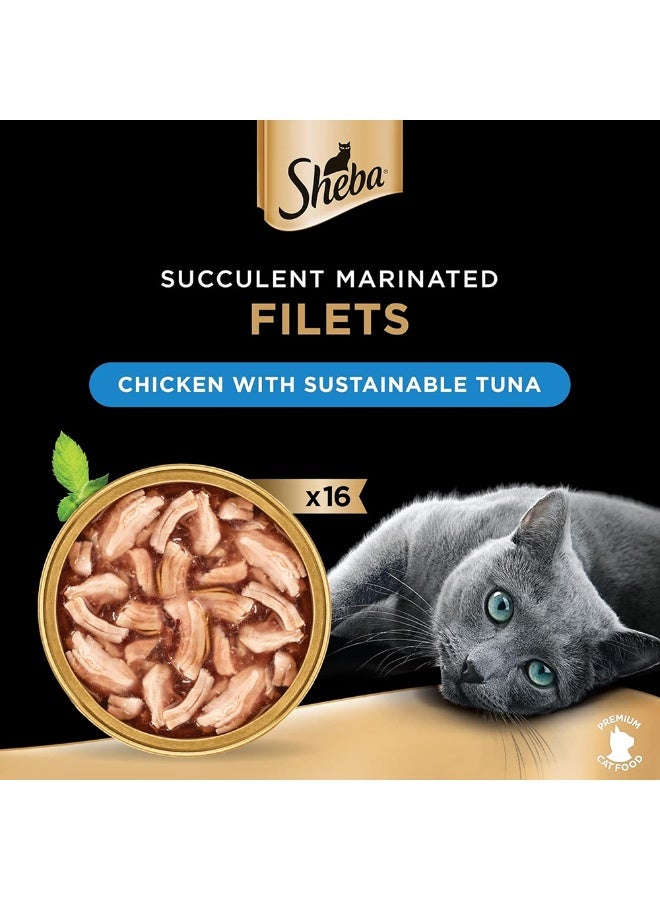 Sheba Chicken And Tuna Filets Wet Cat Food - 60G (Pack Of 16) - Image 2