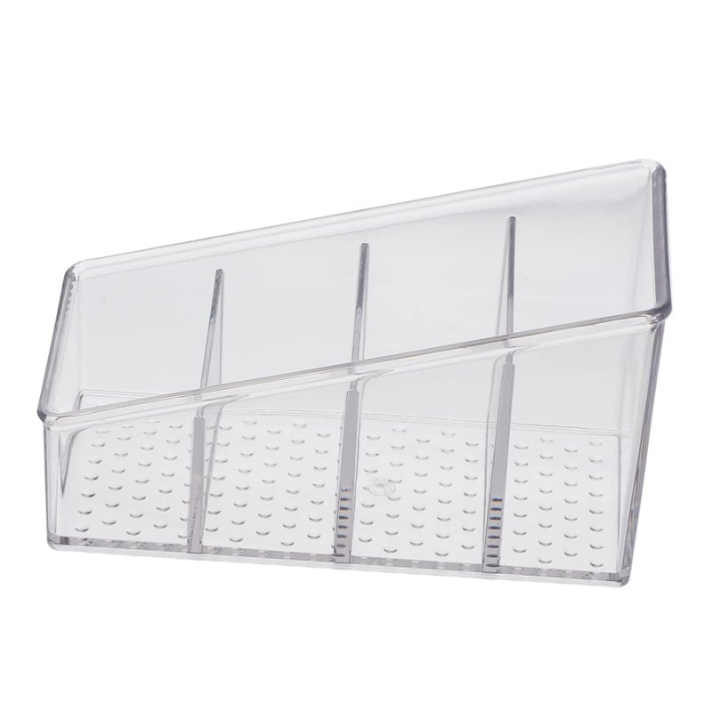 Multifunctional Tabletop Storage Box 4 Compartment Plastic Makeup Organizer For Home Office Desk Space Saving Cosmetics Remote Control Sundries - Image 2