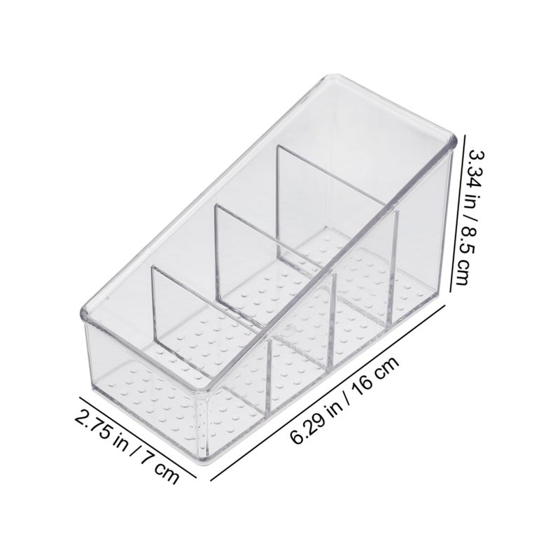 Multifunctional Tabletop Storage Box 4 Compartment Plastic Makeup Organizer For Home Office Desk Space Saving Cosmetics Remote Control Sundries - Image 3
