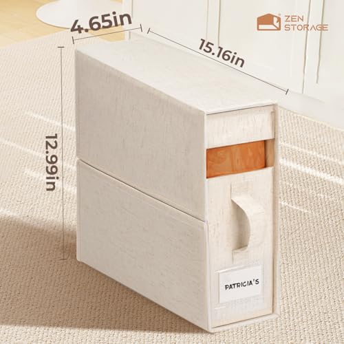 ZenStorage 6Pack Linen Sheet Organizers and Storage - King/Queen Size Sheet Storage Organizer with Window, Foldable & Dustproof Sheet Organizer for Linen Closet for Summer Blankets & Sheet Sets,Off-white - Image 3