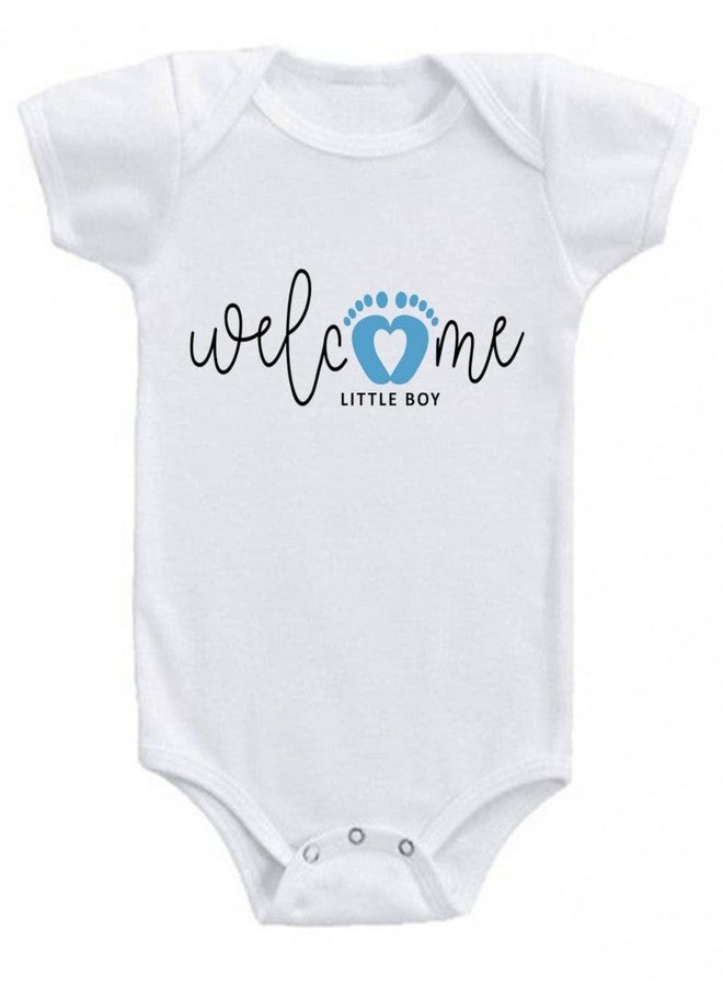 American Apple Americanapple Romper Coming Soon, Welcome Printed Dress Rompers for for Baby Boys,Girls Printed Birthday Gift Rompers t-Shirt (9-12 Months, Welcome Little Boy) - Image 1