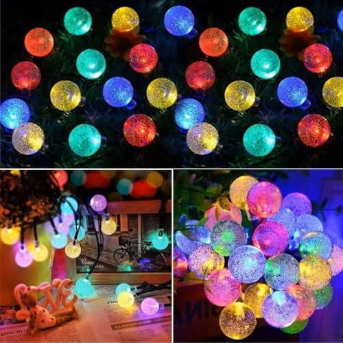 KHIZAR LED String Lights for Decoration, Fairy Curtain & Hanging Lights for Bedroom, Ramadan, Eid, Festival & Home Wall Decor (Multi Crystal 14) - Image 2