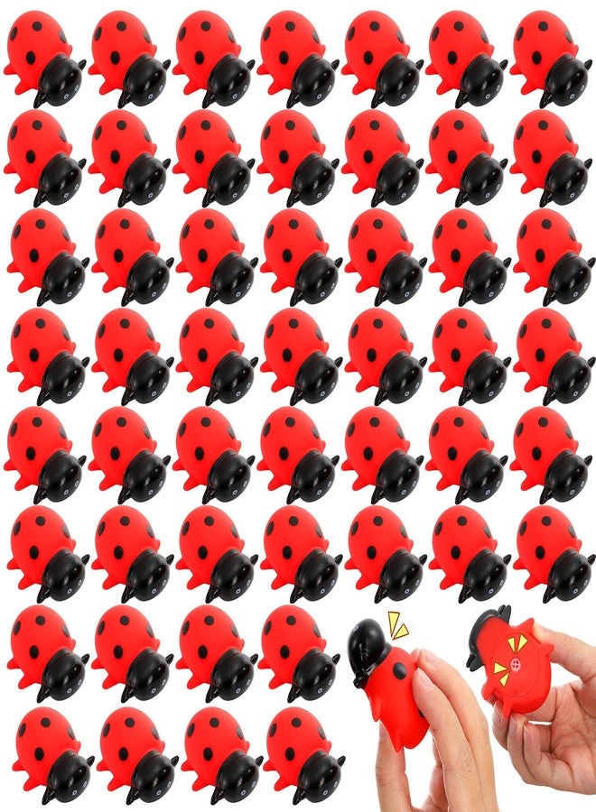 Goaste 50 Pieces Mini Rubber Ladybugs Bulk, Cute Small Ladybug Figures, Floating Squeaky Bathtub Lady Bugs, Squeak Lifelike Ladybug Models for Shower, Pool Party, Halloween, Cake Decor, Class Prizes - Image 1