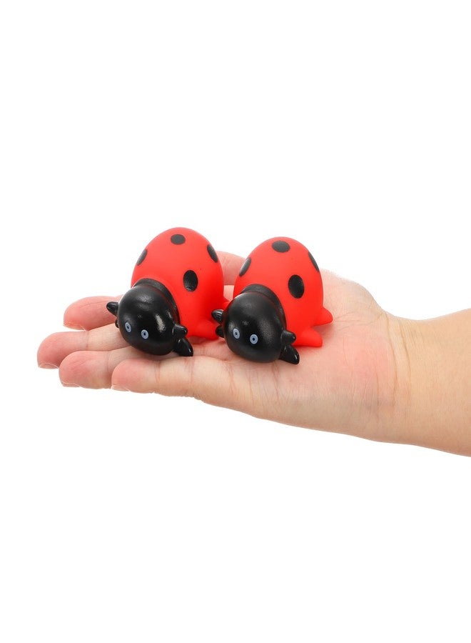 Goaste 50 Pieces Mini Rubber Ladybugs Bulk, Cute Small Ladybug Figures, Floating Squeaky Bathtub Lady Bugs, Squeak Lifelike Ladybug Models for Shower, Pool Party, Halloween, Cake Decor, Class Prizes - Image 5