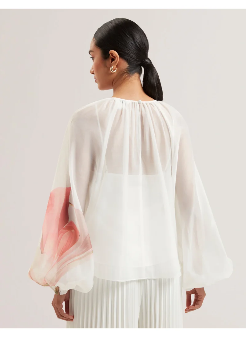 تيد بيكر Eriana Organza Puff Sleeve Top