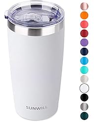 SUNWILL SUNWILL 20oz Tumbler with Lid, Stainless Steel Vacuum Insulated Double Wall Travel Tumbler, Durable Insulated Coffee  - Image 1