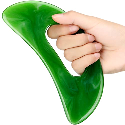 Gua Sha Massage Tool with Handle Resin Massage Tools Lymphatic Drainage Massager Body Shaping Gua Sha Tools for Full Body Men Women Birthday Festival Holiday Present Green