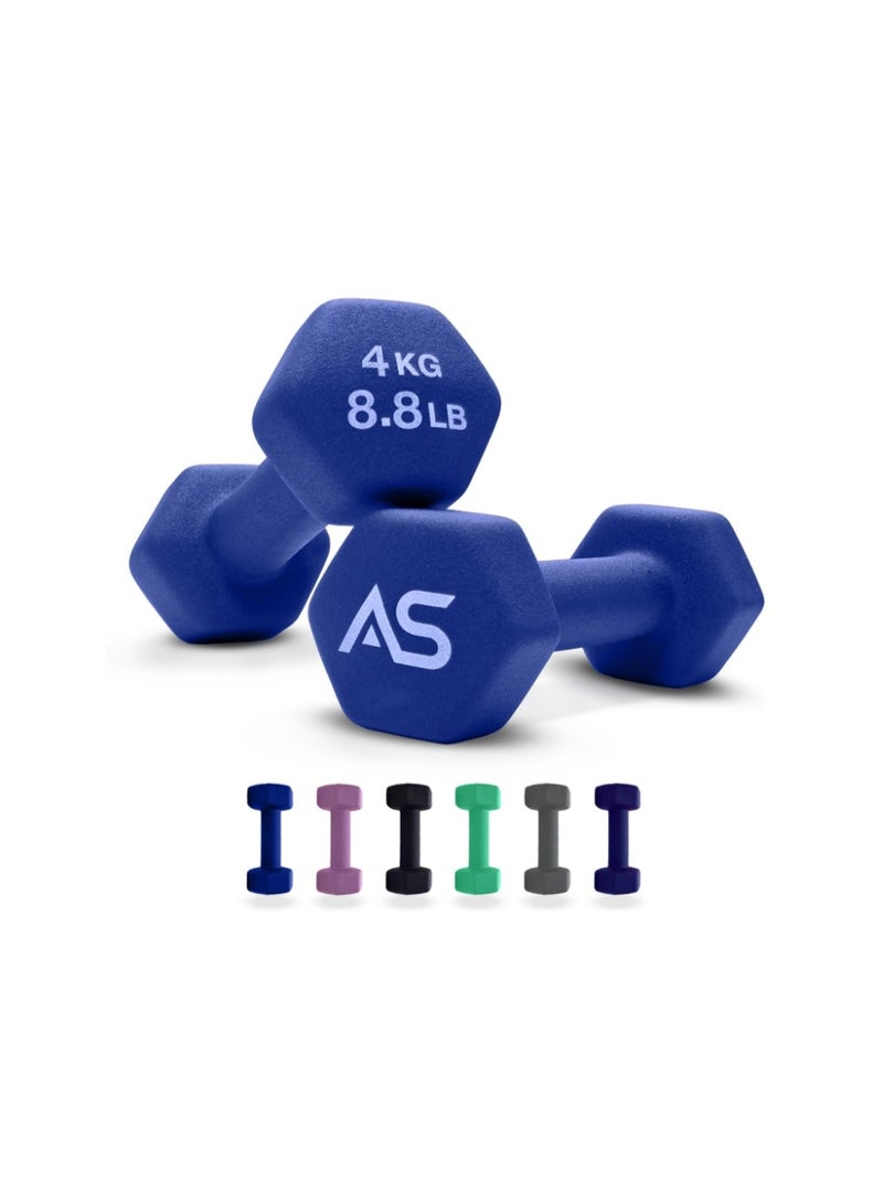 Allure Sphere Neoprene Dumbbell Set For Home Gym Exercise - Anti Slip Fitness Equipment For Pilates, Cardio, Training - Anti Sweat Hex Dumbbells in 1Kg 2Kg 3Kg 4Kg 5Kg In Pair - Image 1