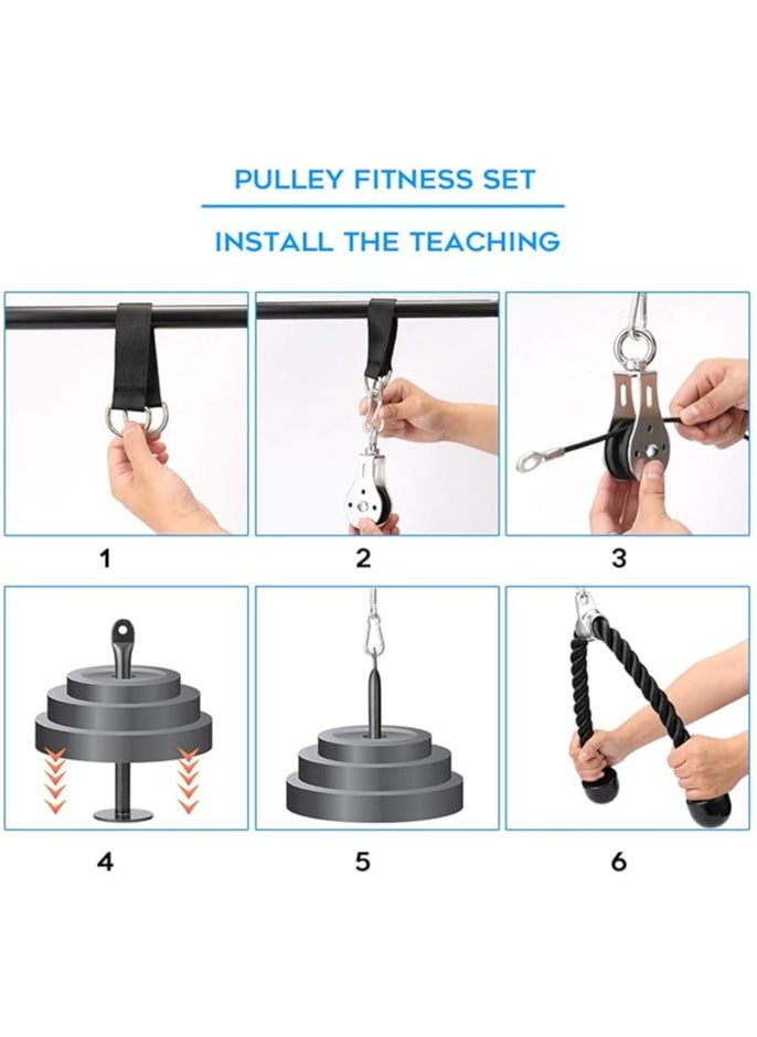 General DIY Gym Equipment Set Home Fitness Combo Set Pulley Cable Rope Biceps Hand Strength Training Equipment  - Image 4