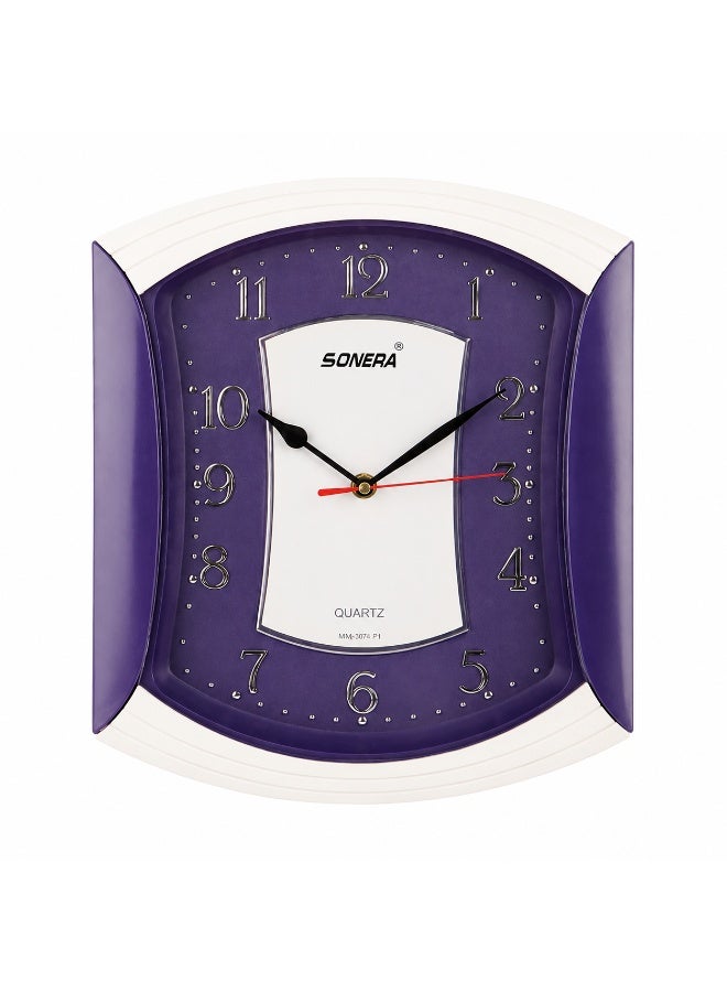 Sonera Square Quartz Wall Clock – Purple - Image 2