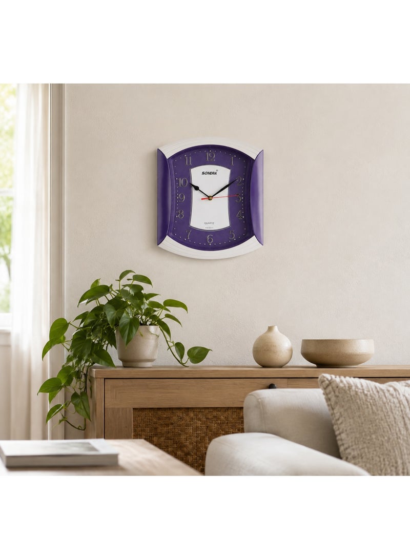 Sonera Square Quartz Wall Clock – Purple - Image 1