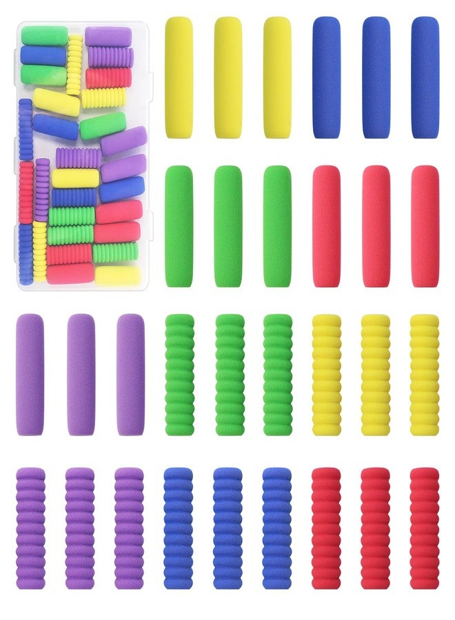 SMLBJUTE Pencil Grip Soft Foam Pencil Grips for Handwriting 1.5 Inch Comfort Pencil Holder for Writing Aid 5 Color (15 Pcs Annular 15 Pcs Classics) - Image 1