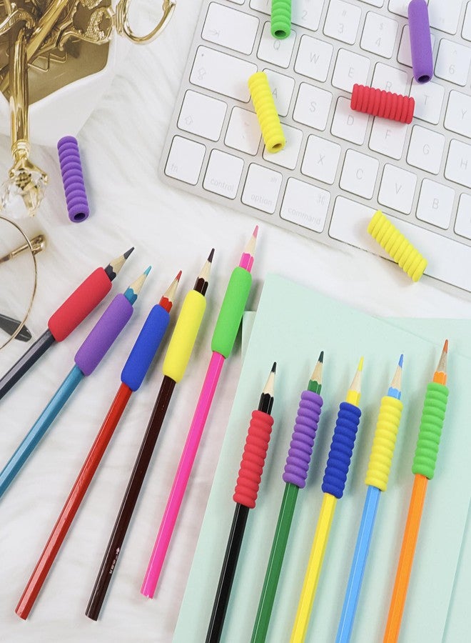 SMLBJUTE Pencil Grip Soft Foam Pencil Grips for Handwriting 1.5 Inch Comfort Pencil Holder for Writing Aid 5 Color (15 Pcs Annular 15 Pcs Classics) - Image 4
