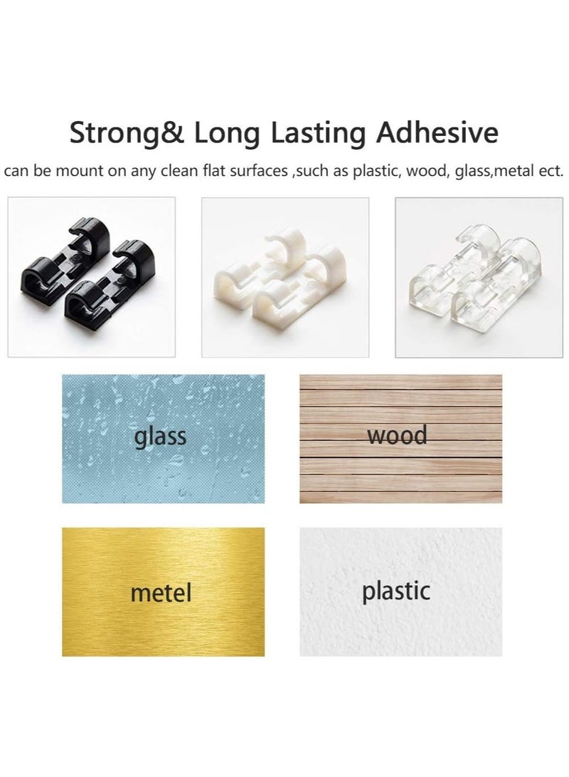 Cable Clips Wire Holder Self Adhesive Cable Clips Cord Holder Plastic Cord Organizer Clips for Computer Electrical Wire with Self-Adhesive Adhesive for Home Office (Clear) - Image 4
