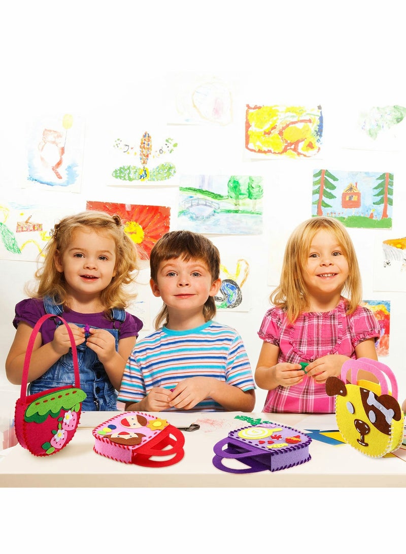 Excefore Arts and Crafts Set, Animal Hand Puppet Sewing Craft Felt Sock Puppet DIY Arts and Preschool Educational Toys Sewing Bags for Boys Girls Beginner Storytelling Role Play (10 Pieces) - Image 3