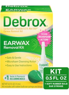 Debrox Earwax Removal Kit, Includes Drops And Ear Syringe Bulb, 0.5 Oz  - Image 2