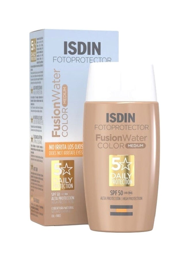 ISDIN واقي شمس فوتوبروتكتور فيusion ووتر SPF50، لون متوسط