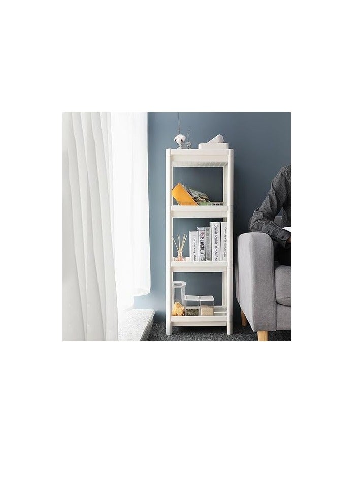 PROMASS 4 Tiers Shower Shelf,Shower Caddy Organizer Shelf Corner Kitchen Bathroom Storage Unit Shower Shelves Plastic Shower Rack Stands, Bathroom Storage Open Shelf Unit for Kitchen,Bathroom - Image 1