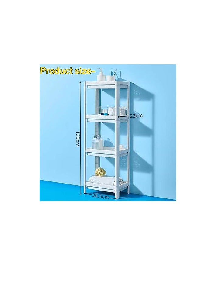PROMASS 4 Tiers Shower Shelf,Shower Caddy Organizer Shelf Corner Kitchen Bathroom Storage Unit Shower Shelves Plastic Shower Rack Stands, Bathroom Storage Open Shelf Unit for Kitchen,Bathroom - Image 2