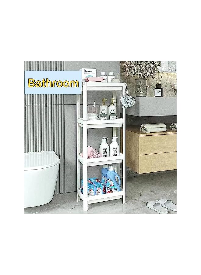 PROMASS 4 Tiers Shower Shelf,Shower Caddy Organizer Shelf Corner Kitchen Bathroom Storage Unit Shower Shelves Plastic Shower Rack Stands, Bathroom Storage Open Shelf Unit for Kitchen,Bathroom - Image 3