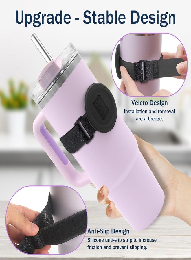 JAYOBGO Water Bottle Phone Holder for MagSafe, Magnetic Holder Upgrade Silicone Anti-slip Adjustable Strap for Stanley Cup Gym Accessories, for iPhone & AirPods Owala Simple Modern Water Bottle w/2×Metal Ring - Image 2