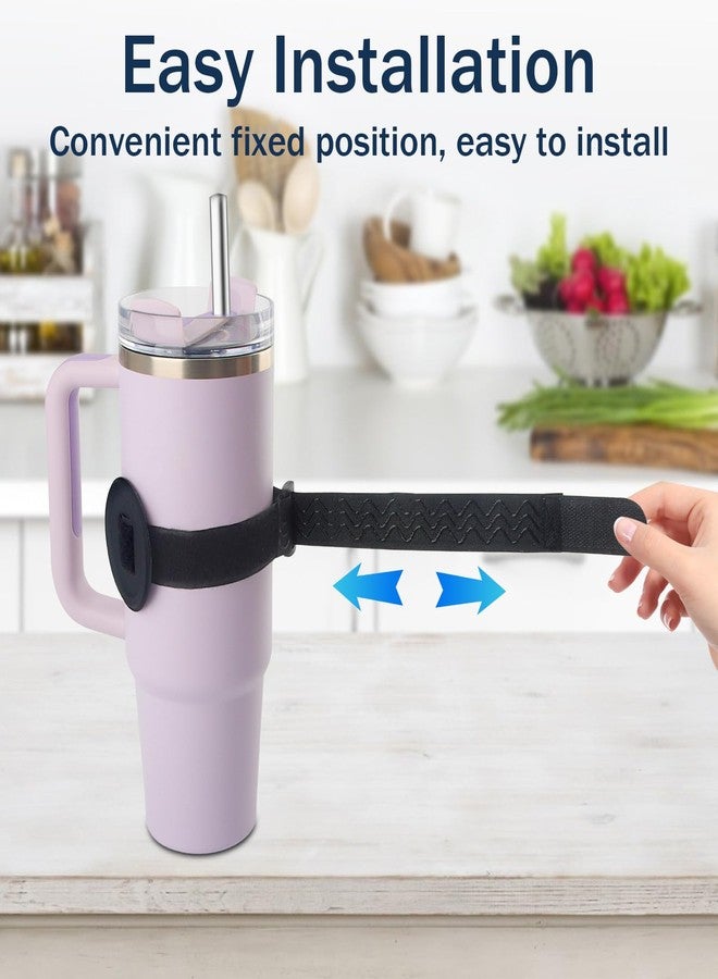 JAYOBGO Water Bottle Phone Holder for MagSafe, Magnetic Holder Upgrade Silicone Anti-slip Adjustable Strap for Stanley Cup Gym Accessories, for iPhone & AirPods Owala Simple Modern Water Bottle w/2×Metal Ring - Image 3