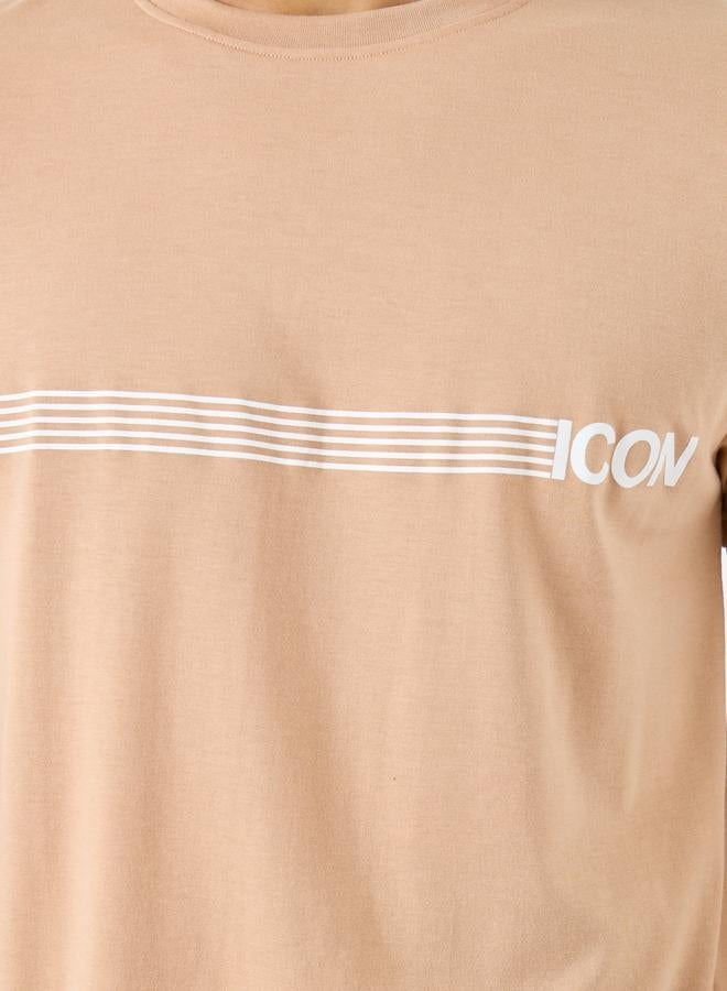 Styli Striped Slogan Print Regular Fit T-Shirt - Image 3