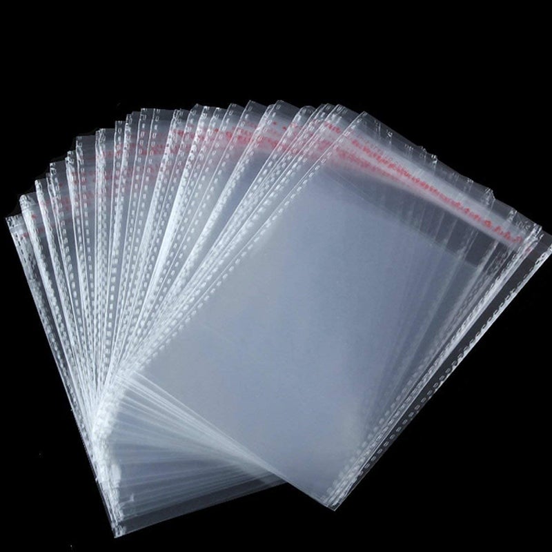 Bigpalycoan Bigpalycoan Plastic polythene Clear Transparent bags small size Self Adhesive BOPP Resealable Plastic pouch Bags for jwellery packaging pack of 200 3X4 inch 75 X 10 cm - Image 1