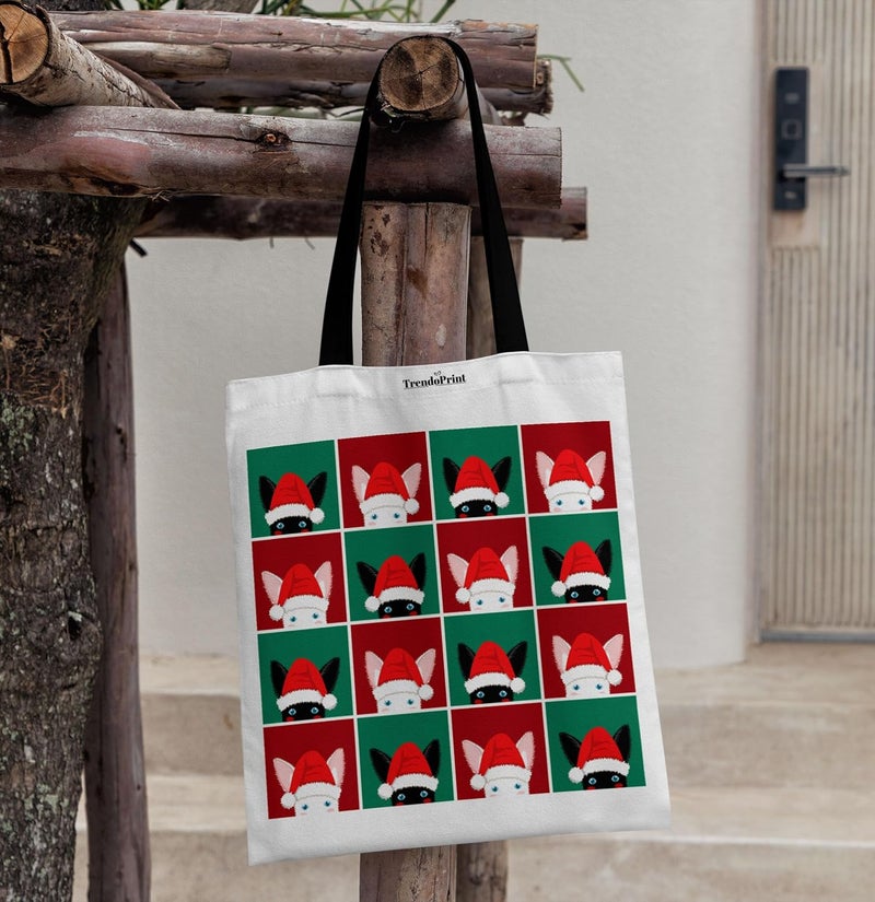 TrendoPrint حقائب توت بيضاء من القماش للنساء بسحاب سعة 15 كجم، حقيبة كلية للفتيات، حقيبة توت مصنوعة من القطن العضوي 100% للتسوق والسفر والشاطئ - Image 4