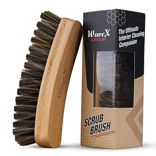 WaveX plastic Car Cleaning Brush|Works Dry and Wet with Car Interior Cleaner Liquid, Car Seat Cleaner|Also Acts as Interior Car Duster, Beige - Image 1